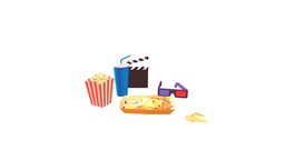 Movie Essentials soda, movie, popcorn, tickets, assetpack, low-poly-model, nacho, clapperboard, low-poly-blender, asset-pack, nachos, low-poly, blender, lowpoly, blender3d