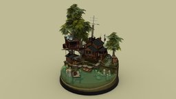 Diorama tree, forest, barrel, desk, redneck, dock, shed, books, crazy, cabin, swing, satellite, toilet, off-grid, outdoor, diorama, enviroment, whiskey, props, treehouse, aliens, nature, swamp, woods, cozy, fiddle, wooden-house, conspiracy, rowingboat, lowpoly, chair, house, home, shotgun, radio, environment, boat, whiskey-barrel, wooden-cabin, "cozyhome", "conspiracy-theorist", "forest-loner"