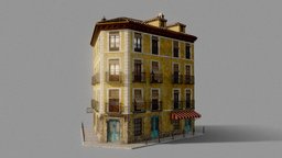 Old spanish house scene, food, spain, cafe, coffee, european, flat, residential, apartment, house, city, building