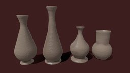 jugs_FBX medieval, pottery, clay, jugs