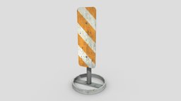 Vertical Safety Sign 01 archviz, traffic, road, sign, barrier, safety, barricade, cityscape, demolition, architecture, vehicle, car, city, building, street, construction