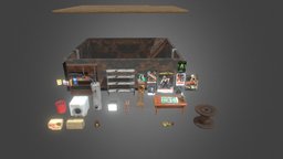 Basements Props basement, props, unrealengine4, props-assets, props-game-assets, substance, unity, architecture, lowpoly, low, poly