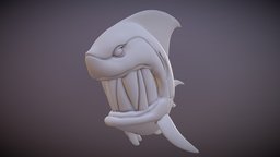 Fish 3d print model ready to print shark, fish, toon, cute, white, ocean, aquatic, printable, cartoon, creature, animal, sea