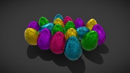Chocolate_Tin_Foil_Eggs easter, candy, chocolate, shiny, eggs, metal, colorful, wrapped, treats, tin-foil