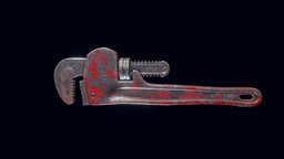 Old Pipe Wrench pipe, wrench, game-art, grunge, tool, old, painter, maya, low-poly, substance-painter, zbrush