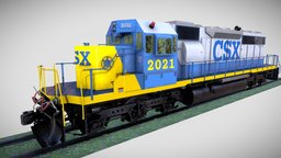 Locomotive Diesel/Electric EMD SD40-2 Realistic railway, trian, station-wagon
