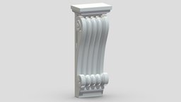 Scroll Corbel 52 stl, room, printing, set, element, luxury, console, architectural, detail, column, module, pack, ornament, molding, cornice, carving, classic, decorative, bracket, capital, decor, print, printable, baroque, classical, kitbash, pearlworks, architecture, 3d, house, decoration, interior, wall, pearlwork
