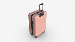 Suitcase hardshell large on wheels voyage, bag, adventure, travel, holiday, journey, suitcase, large, luggage, zipper, leisure, trip, baggage, tourist, 3d, pbr, concept, plastic