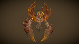 Stylized Fantasy Molten Elemental rpg, element, earth, lava, mmo, rts, normalmap, fbx, magma, elemental, moba, character, handpainted, creature, animated