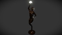 Floor Lamp lamp, woman, blender, substance-painter