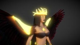 Kida wings, angel, god, woman, feathers, sorcerer, light