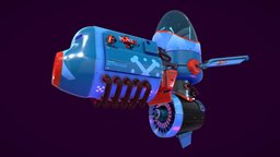 Humoro sci fi cyberpunk Aircraft gameready NO.10 vfx, vehicles, assets, airplane, prop, retro, cyberpunk, props, asset, game, lowpoly, sci-fi, gameasset, car, animation, highpoly, space, spaceship, gameready, 2022