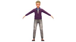 Cartoon Low Poly Style Avatar 019 body, toon, style, dressing, avatar, white, cloth, shirt, fashion, hipster, lock, purple, clothes, worn, torso, collection, baked, young, shoes, tie, boots, jeans, casual, mens, boobs, look, cuff, zipper, sleeve, diffuse-only, denim, metaverse, hairstyle, pleats, outerwear, dressing-room, character, cartoon, street, "blue", "clothing", "guy"