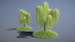 Low-Poly Silver Willow Version 5 tree, silver, animations, willow, 3dhaupt, low-poly, leaves, silver-willow-meadow-hill-forest, silberweidenwiesehugelwald