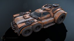 Marauder truck, 4x4, offroad, game-art, cockpit, tug, tow, game-ready, sciencefiction, game-asset, madmax, science-fiction, game-model, mad-max, towing, 6wheels, tow-truck, vehicle, gameart, scifi, sci-fi, futuristic, gameasset, car, interior
