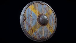 Medieval Round Shield armor, ancient, wooden, circle, warrior, viking, medieval, antique, defense, 4k, gothic, accessory, round, crusader, meleeweapon, weapon, military, fantasy, shield, knight