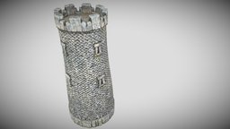 Castle Tower tower, castle, medieval, fortress, low-poly, castle-tower, embattlement
