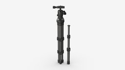 Tabletop carbon camera tripod 02 tabletop, small, portable, photography, holder, aluminum, compact, table, carbon, camera, tool, head, tripod, stable, lightweight, 3d, pbr, ball