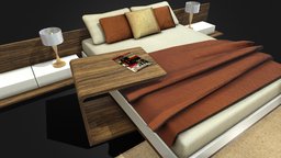 bedroom unity assets bed, bedroom, fun, sleep, pillow, table, rank, furniture3d, room-low-poly, unity, unity3d, 3d, 3dsmax