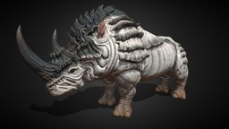 Rhino rhino, animals, game-art, 3dmodelling, creaturedesign