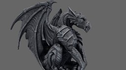 Evil Dragon beast, demon, drake, statue, character, art, creature, animal, monster, fantasy, dragon, sculpture, magic