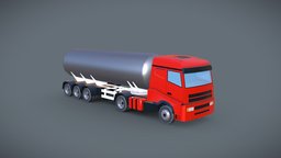 Tanker truck Lowpoly truck, tanker, transport, shipping, shipment, logistic, tanker-truck