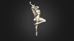 3D Printable Ballerina 6 household, figurine, woman, dancer, ballet, character, female, sculpture
