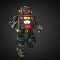 Retro Robot Walk animation