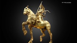 Jeanne dArc golden statue statue, equestrian, dronesimaging, photoscan, photogrammetry