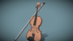 Stylized Violin music, violin, instrument, bow, handpainted, stylized