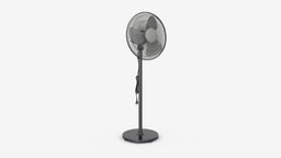 Floor Fan Gray ventilator, wind, heat, fan, electrical, appliance, propeller, conditioning, ventilation, cooling, 3d, cool, pbr, air, home, technology, electric