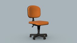 Office Chair office, computer, orange, seat, furniture, vr, substancepainter, substance, chair