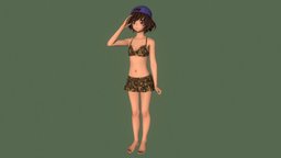Yukari Akiyama 01 cap, boot, teenage, skirt, posed, teen, uniform, woman, camouflage, swimsuit, girls-und-panzer, schoolgirl, salute, blazer, anime-girl, yukari, yukari-akiyama, girl, anime, japanese