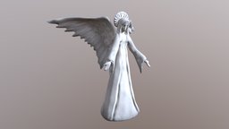 angel statue angel, fbx, statue, ue4, unity, low, poly
