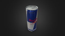 Red Bull Can product, can, redbull, realistic, prop_modeling