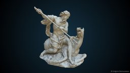 Neptune louvre, god, ocean, statue, museum, neptune, realitycapture, photogrammetry, 3d, horse, scan, marly