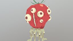 Tomato devil tomato, walkcycle, idle-animation, animation, anime, chainsawman