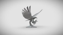 Eagle metal borisklimov eagle, figure, polygonal, falcon, pepakura, lowpolymodel, unfold, lowpoly, sculpture, borisklimov