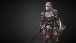 Chloe The Knight armor, warrior, medieval, women, blonde, military-equipment, character, charactermodeling, girl, military, female, sword, characterdesign, shield, knight