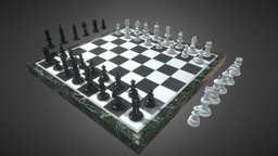 chess set boardgame, board, classic, pawn, bishop, king, chessboard, forgame, gamereadymodel, chesspieces, gamereadyasset, chess, knight, gameready, chesspack, chessasset