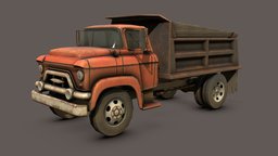 1957 Dump Truck truck, frame, abandoned, dump, mining, vintage, post-apocalyptic, retro, rusty, dirty, damaged, old, tip, lorry, 3dsmax, substance-painter