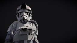 Imperial AT-AT driver trooper, stormtrooper, soldier, live, action, legion, blizzard, pilot, imperial, snowtrooper, driver, star-wars, 501st, movie-character, empirestrikesback, andor, at-at-walker, realistic-pbr-texturing, character, low-poly, human, galactic-empire, jedi-fallen-order, bookofbobafett