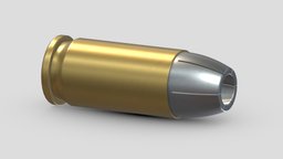 Bullet .45 ACP rifle, action, army, bullet, ammo, firearms, explosive, automatic, realistic, pistol, sniper, auto, cartridge, weaponry, express, caliber, munitions, weapon, asset, game, 3d, pbr, low, poly, military, shotgun, gun, colt