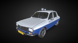 Dacia 1300 Militia LowPoly police, cars, renault, classic, militia, dacia, oldtimer, renault12, dacia1300, politia