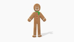 Ginger Bread Man Character Avatar avatar, bread, gingerbread, fairytale, character, pbr, low, poly, man, male, ginder
