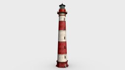 Lighthouse tower, lamp, airplane, exterior, ships, lighthouse, aircraft, water, terminal, navigation, floodlight, seaport, pbr, low, poly, house, building, industrial, sea, light