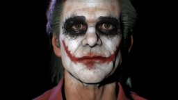 Jim Carrey As Joker 3D Model comics, batman, comic, hero, joker, dccomics, jimcarrey, character, characterdesign, textured