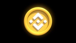 BNB Gold Coin with Cartoon Style virtual, coin, money, bitcoin, bnb, cryptocurrency, blockchain, cartoon, 3d, sci-fi, binance