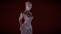 Cyborg girl cyberpunk, woman, balerina, -girl, rigged-character, pbr-texturing, cybor, girl, lowpoly, robot, rigged, gameready