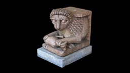 Stylobate Lion lion, carved, met-cloisters, realitycapture, blender, stone